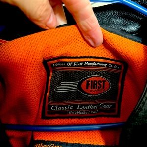 Leather motorcycle jacket. Fully lined.